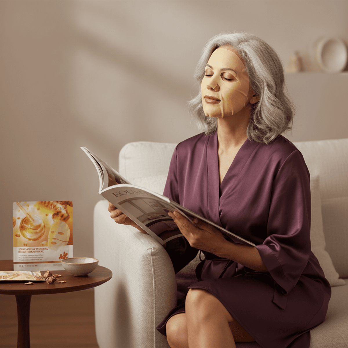 Masque éclaircissant à l’acide kojique et au curcuma